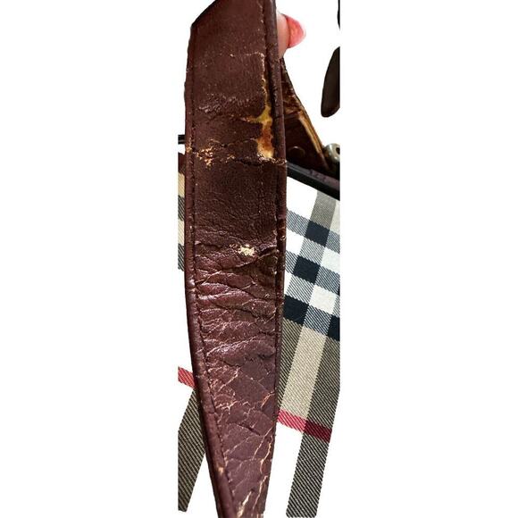 Burberry Vintage Shoulder Bag Horse Shadow old canvas Leather Nova Check PROJECT - Picture 7 of 11